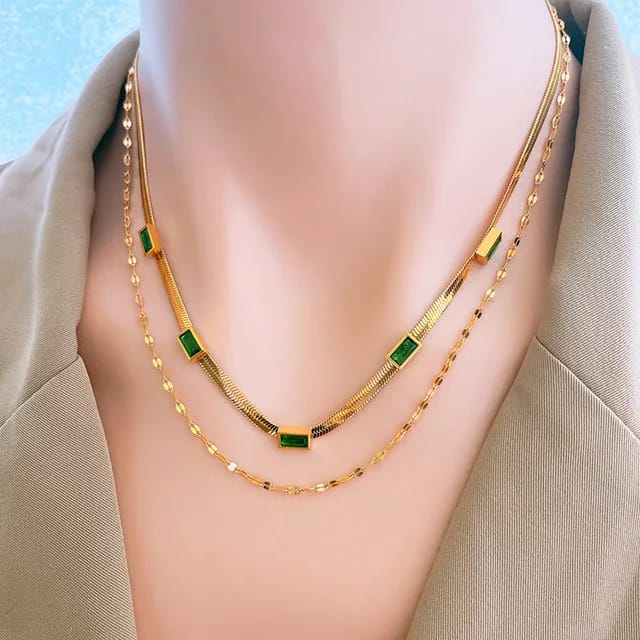 EMERALD DUO NECKLACE