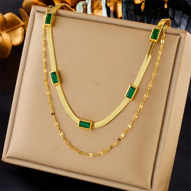 EMERALD DUO NECKLACE